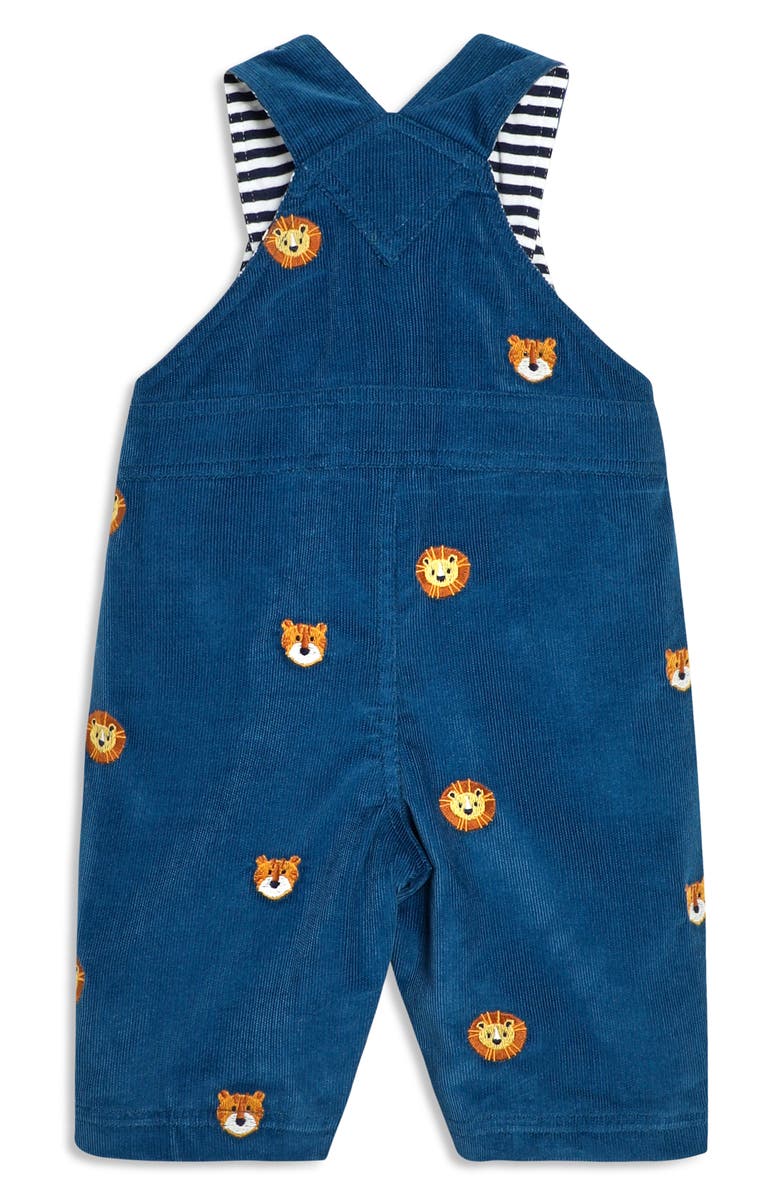 JOJO MAMAN BEBE Safari Animal Embroidered Cotton Corduroy Overalls, Alternate, color, Blue