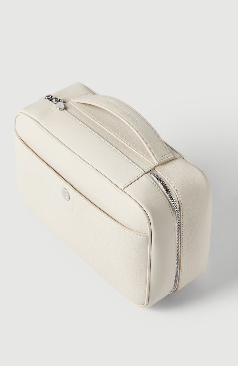 Brunello Cucinelli Calfskin beauty case, Alternate, color, Snow