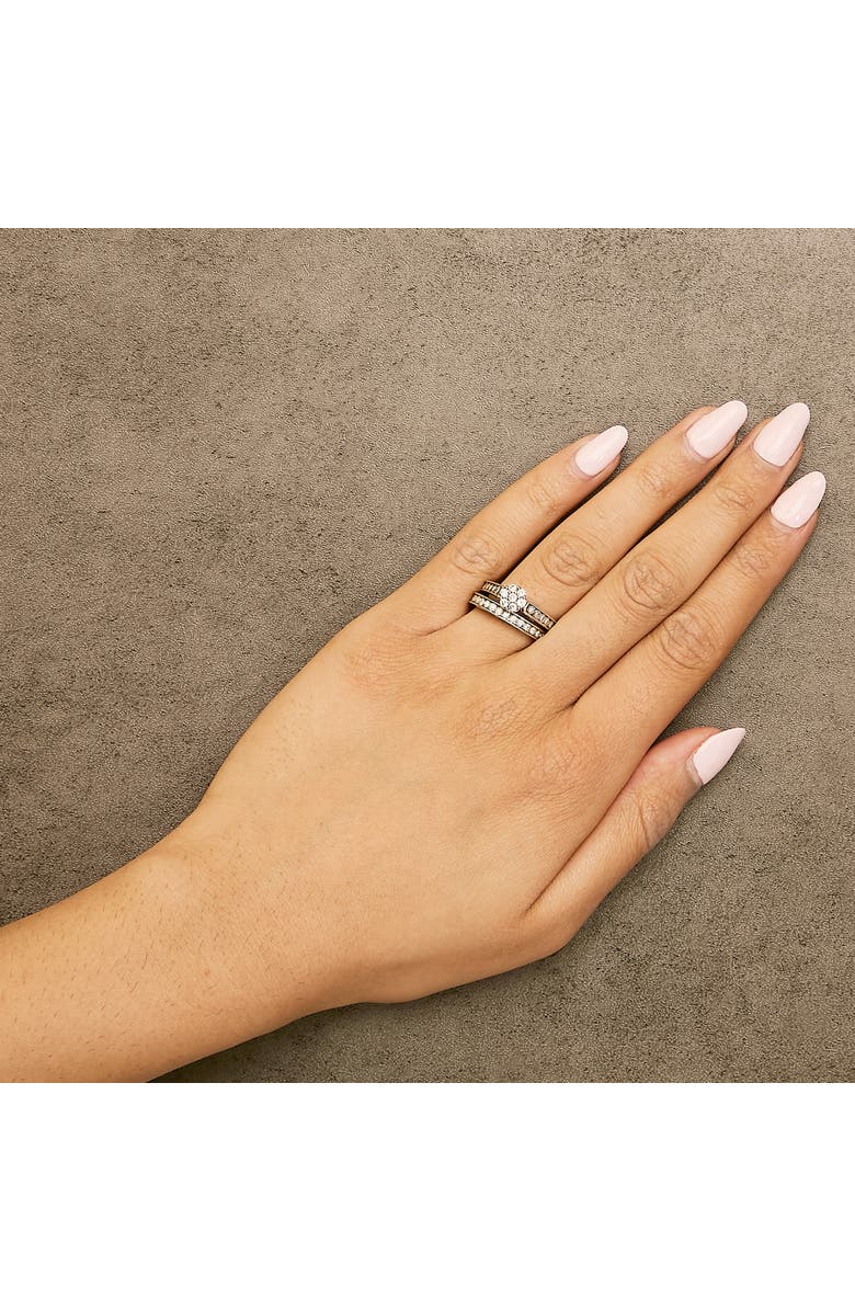 Haus of Brilliance Sterling Silver 1/2 Cttw Diamond Cluster Flower Bridal Set, Alternate, color, Silver