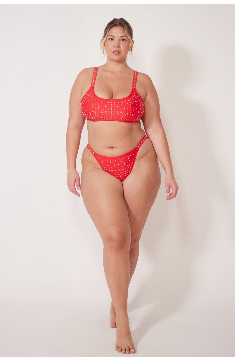 Villa Fresca Cara Bikini Swimsuit Top, Alternate, color, Chili