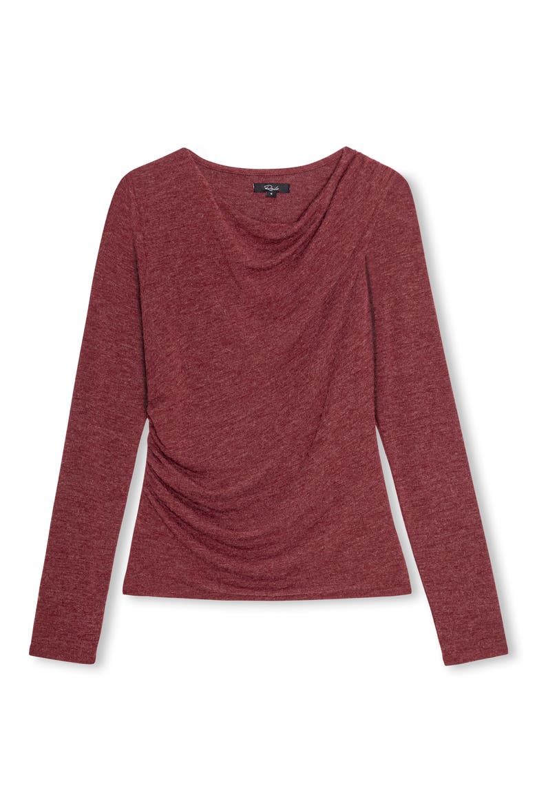 Issel Ruched Long Sleeve Top, Alternate, color, MERLOT