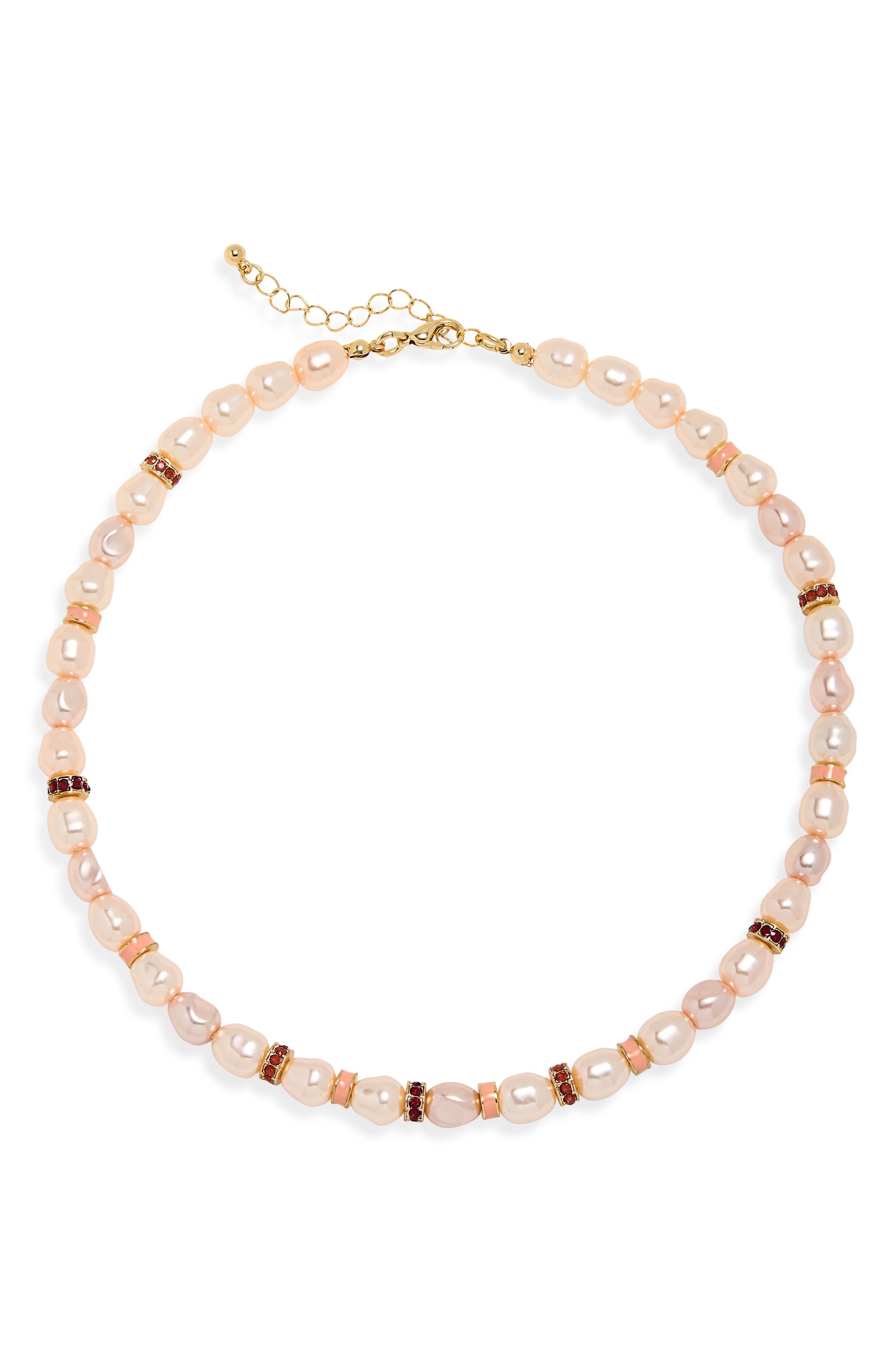 Faux Pearl Beaded Necklace