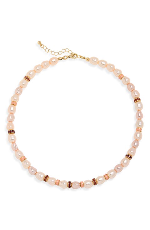 Faux Pearl Beaded Necklace