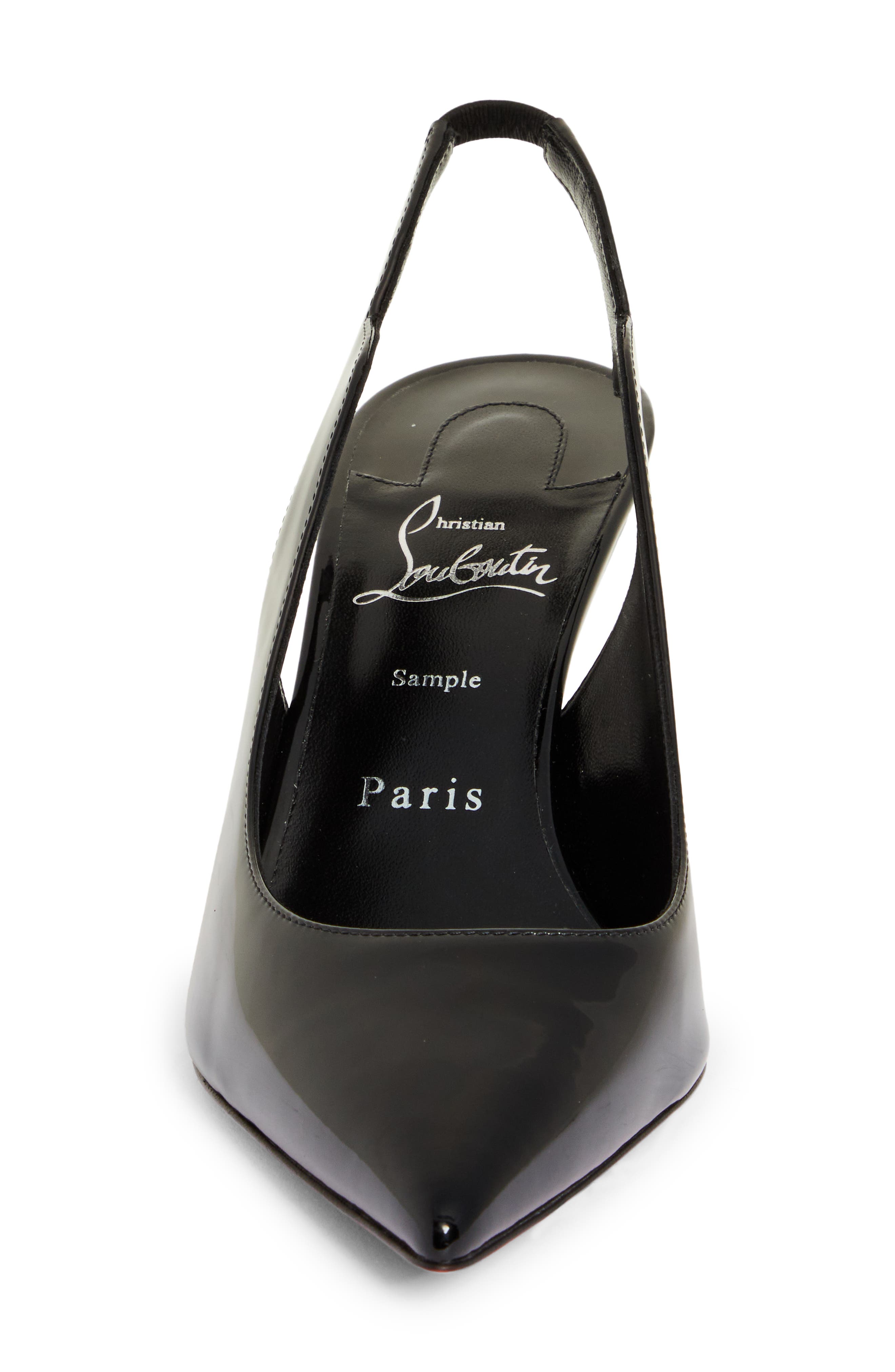 Christian Louboutin Hot Chick Pointed Toe Slingback Pump, Alternate, color, B439 Black/ Lin Black