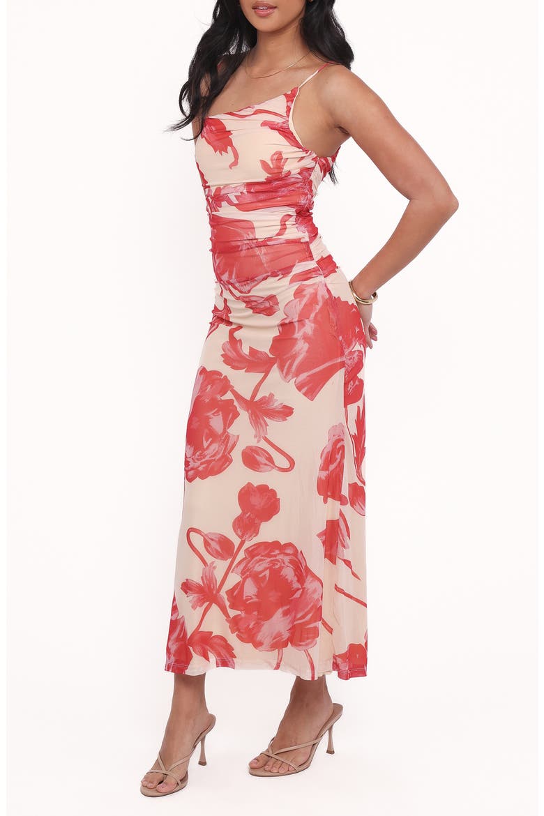 Jasmine Floral Asymmetric Neck Dress, Alternate, color, RED FLORAL