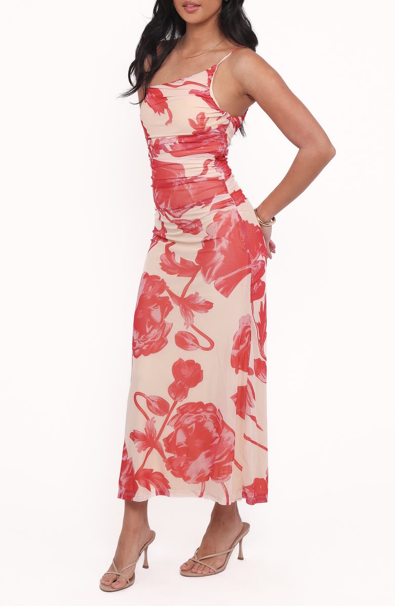 Petal & Pup Jasmine Floral Asymmetric Neck Dress, Alternate, color, Red Floral