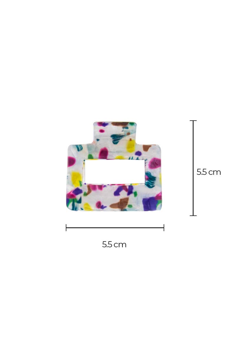 Iridescent Rectangle Claw Clip Set, Alternate, color, Multi Color