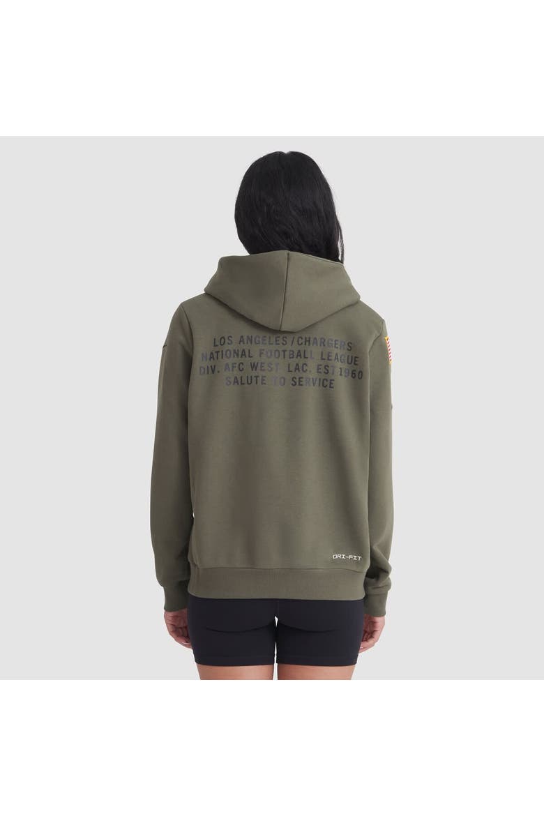 Women's Nike Olive Los Angeles Chargers 2025 Salute to Service Sideline Standard Issue Dri-FIT Hoodie, Alternate, color, Olive