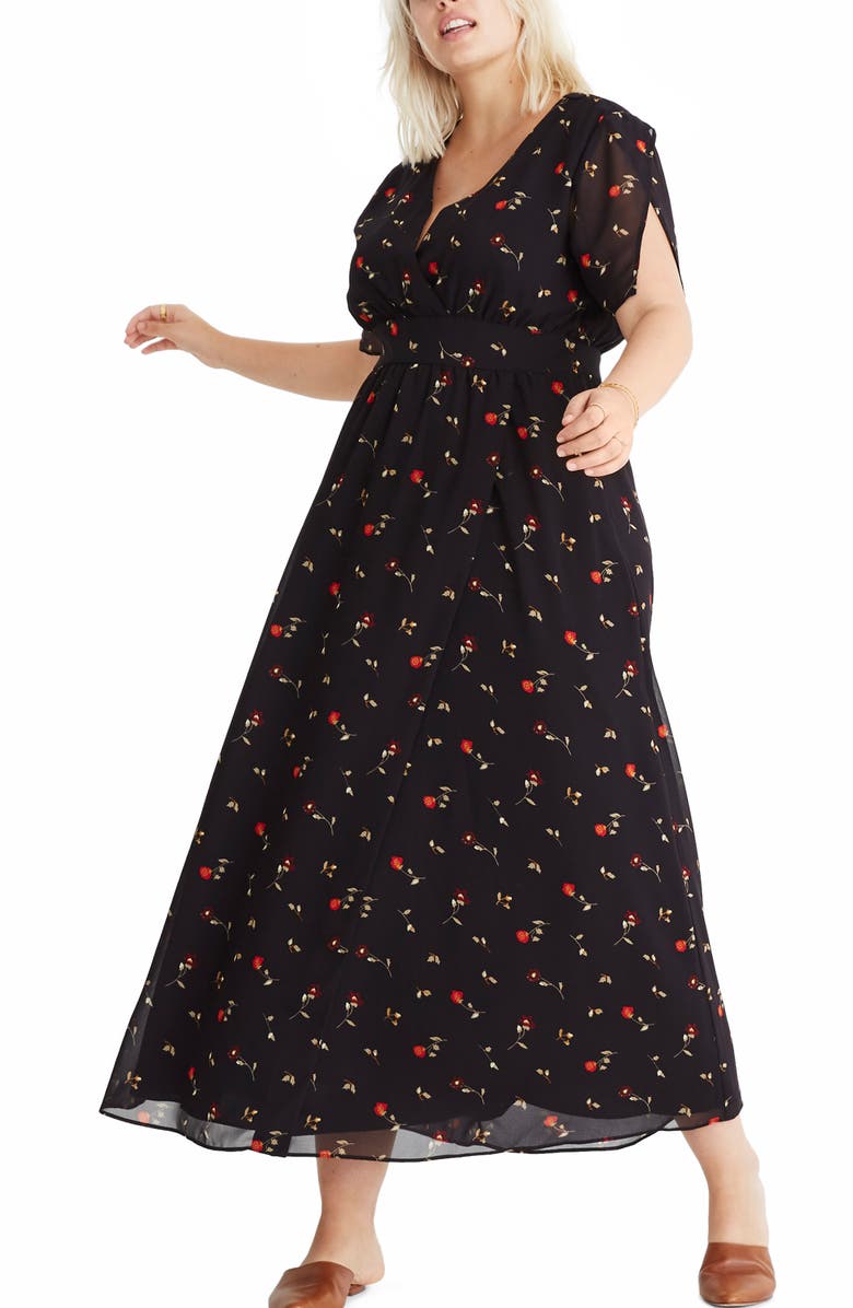 Madewell Tulip Sleeve Maxi Dress, Alternate, color, 