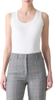 Akris Scoop Neck Silk Rib Tank