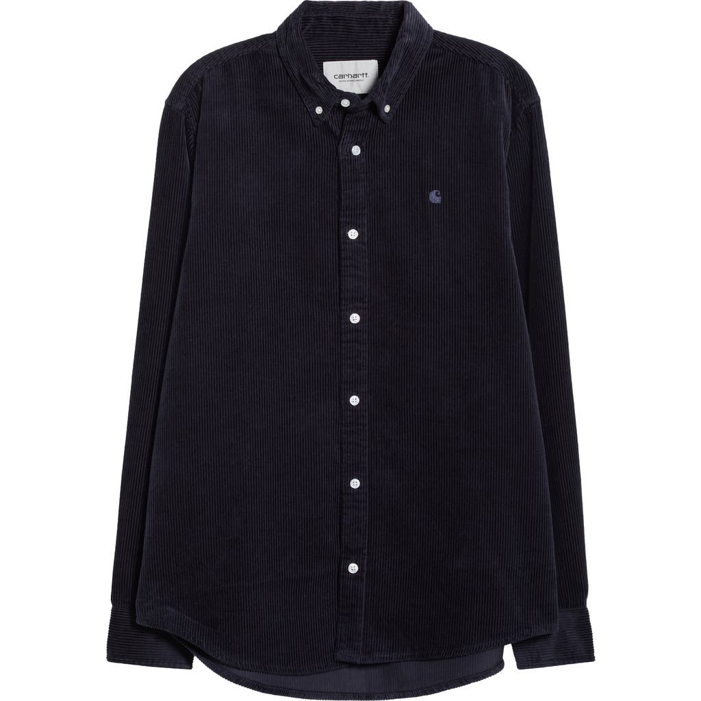 Carhartt Work In Progress Madison Corduroy Button-down Shirt In Blue