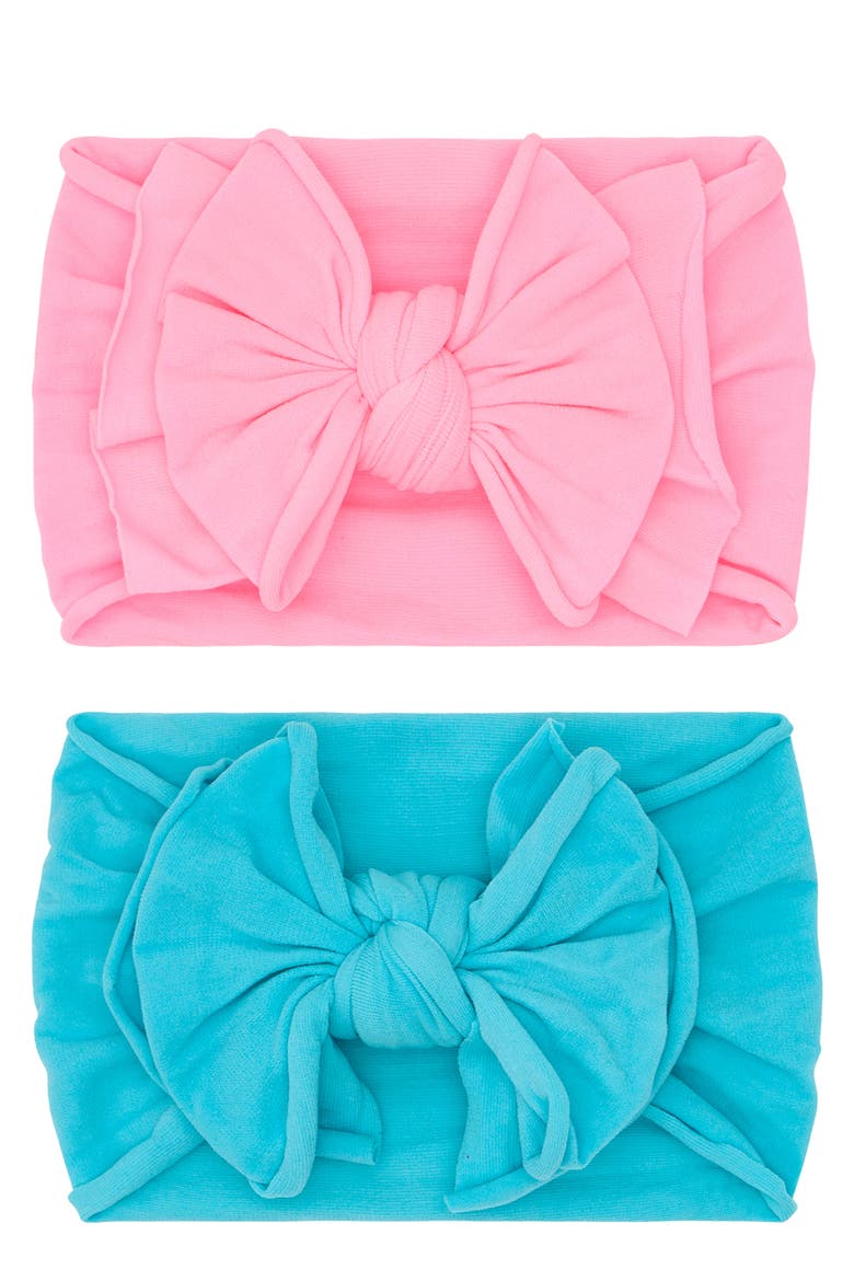 2-Pack Fab-Bow-Lous Headbands (Nordstrom Exclusive), Main, color, NEON PINK A BOO NEON BLUE