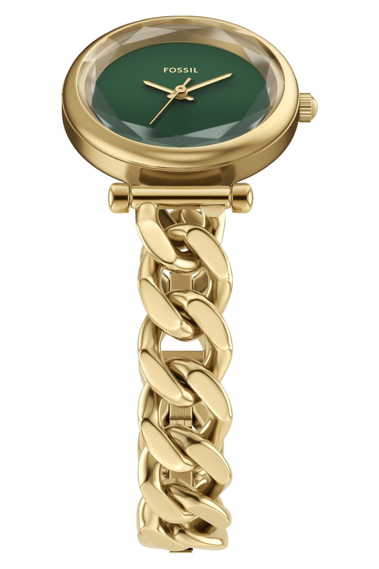Carlie Mini Bracelet Watch, 28mm, Alternate, color, GOLD GREEN