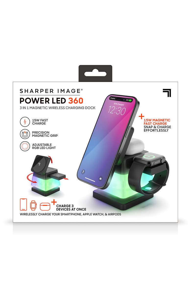 Sharper Image 3-in1 Wireless LED Charge Stand, Alternate, color,