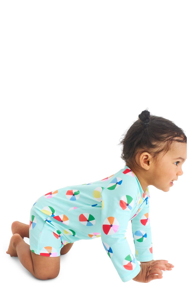 Baby One-Piece Rash Guard, Alternate, color, Mist Beach Balls