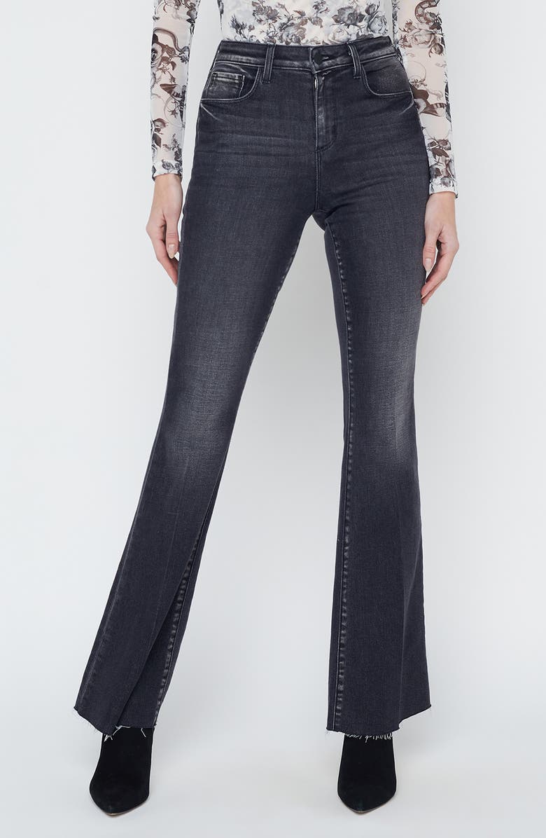 L'AGENCE Sera Flare Jeans, Main, color, Obsidian