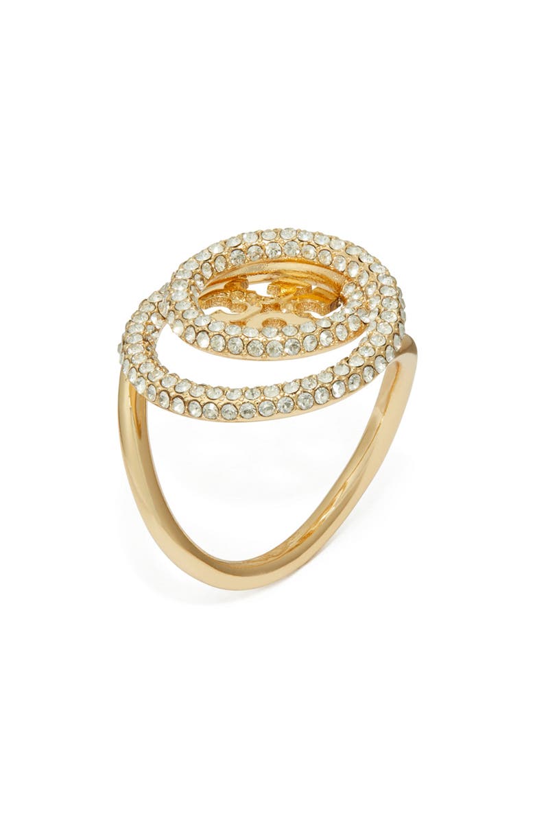 Tory Burch Miller Pavé Double Ring, Main, color,