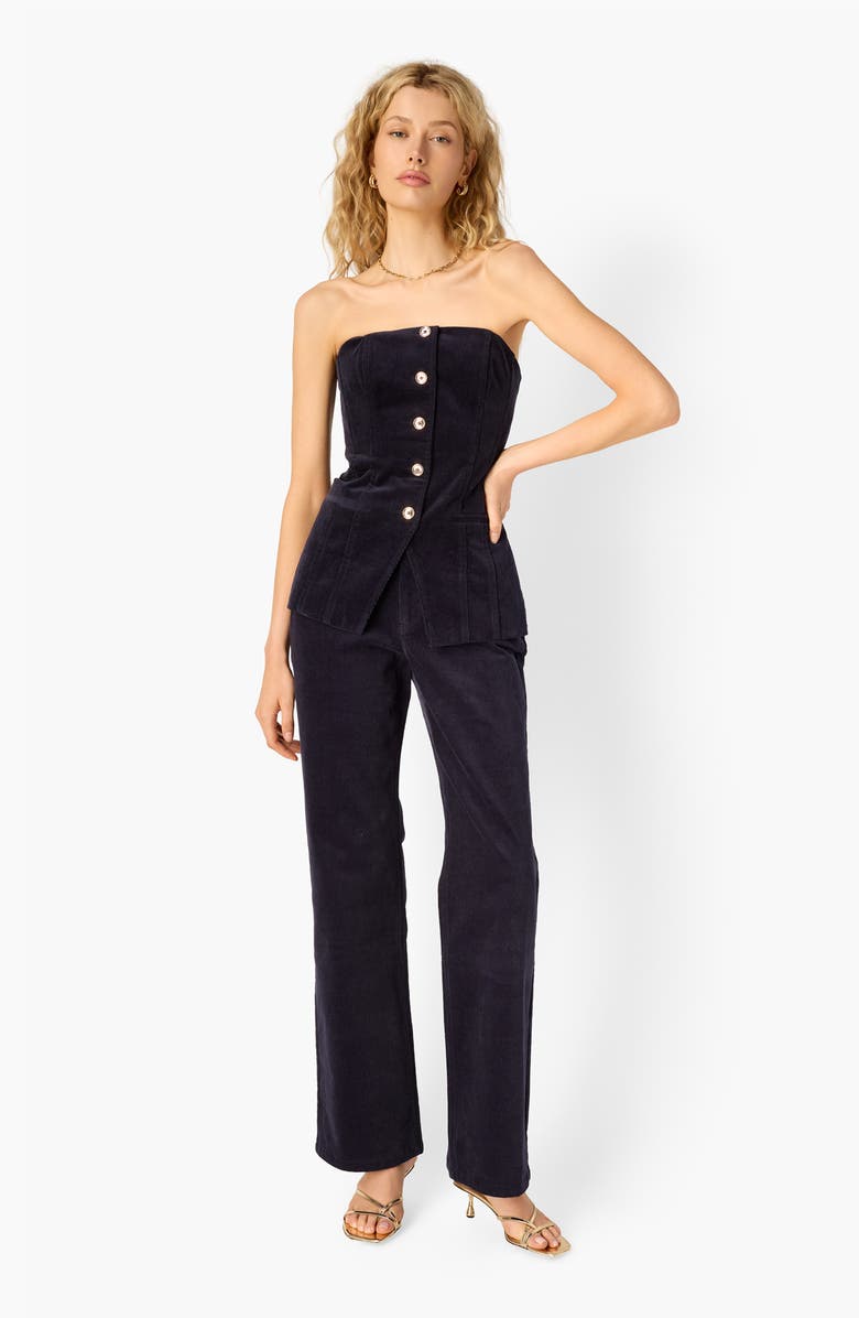 CAMI NYC Zenobia High Waist Bootcut Corduroy Pants, Alternate, color, Navy