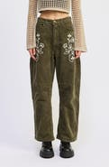 JACQUIE THE LABEL Sylvie Embroidered Corduroy Pants