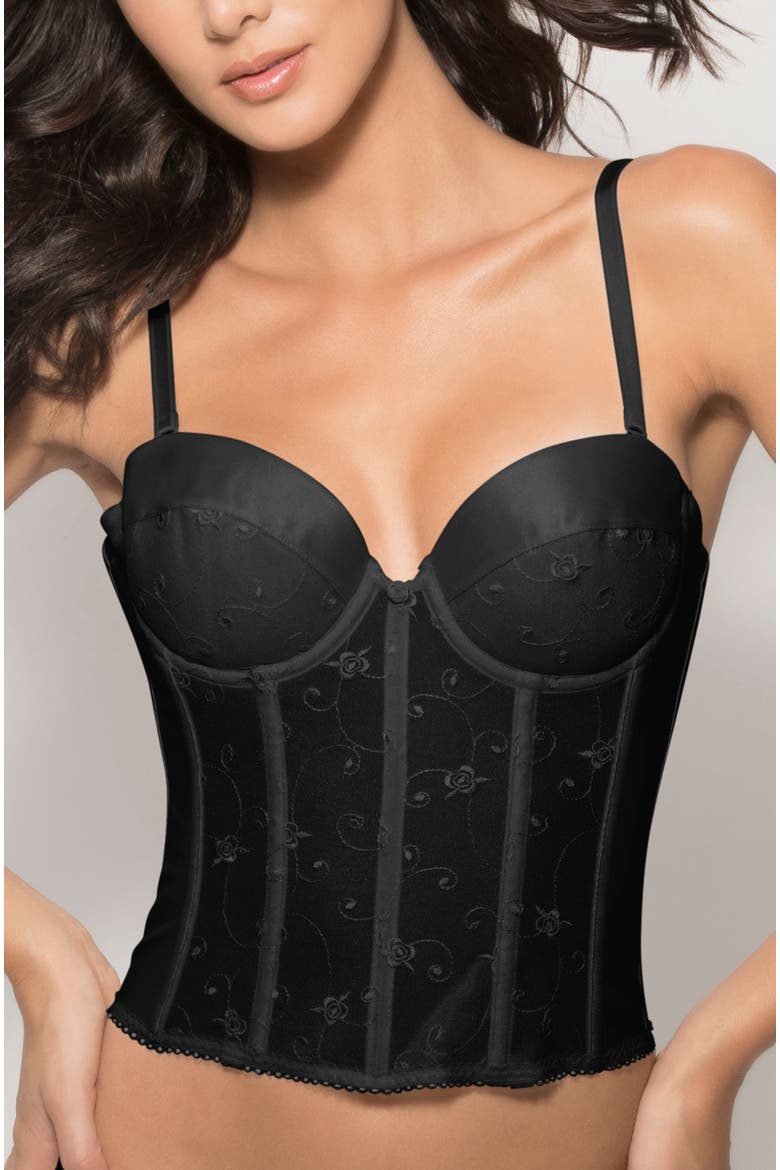 Alana Low Back Convertible Strapless Longline Bra, Main, color, Black