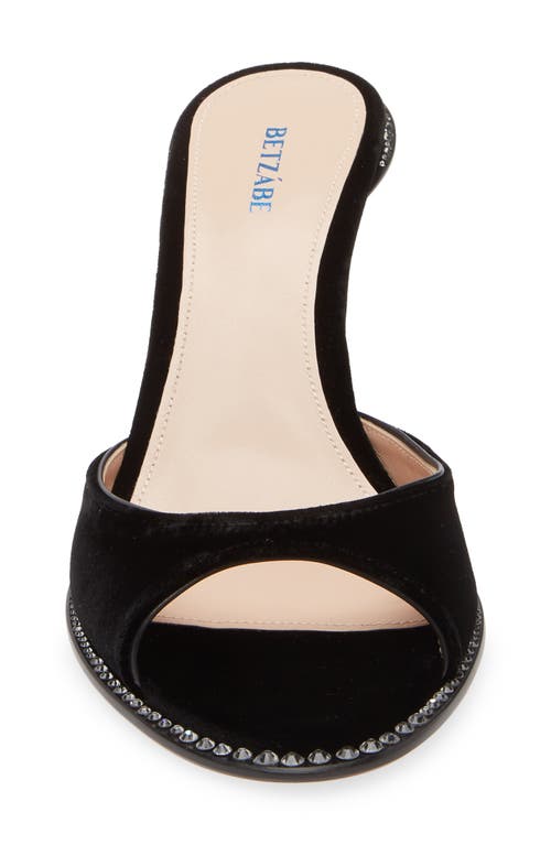 Betzábe Jenni Crystal Sandal In Black Velvet