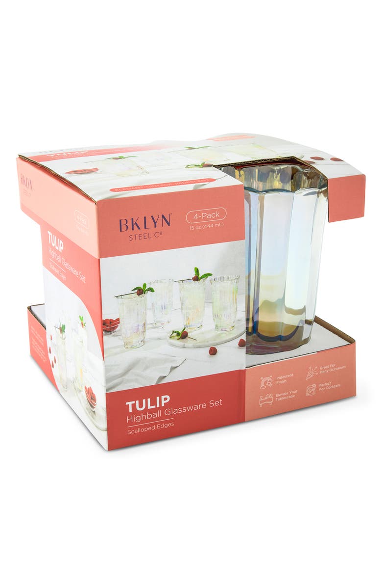 Core Home Tulip Set of 4 Highball Glasses, Alternate, color,