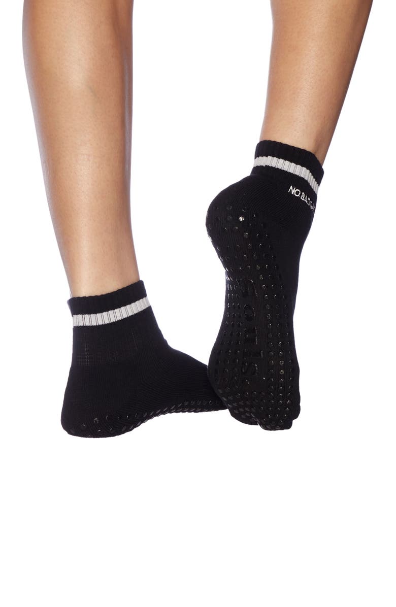 Souls. Embroidered Ankle Grip Socks, Alternate, color, Black