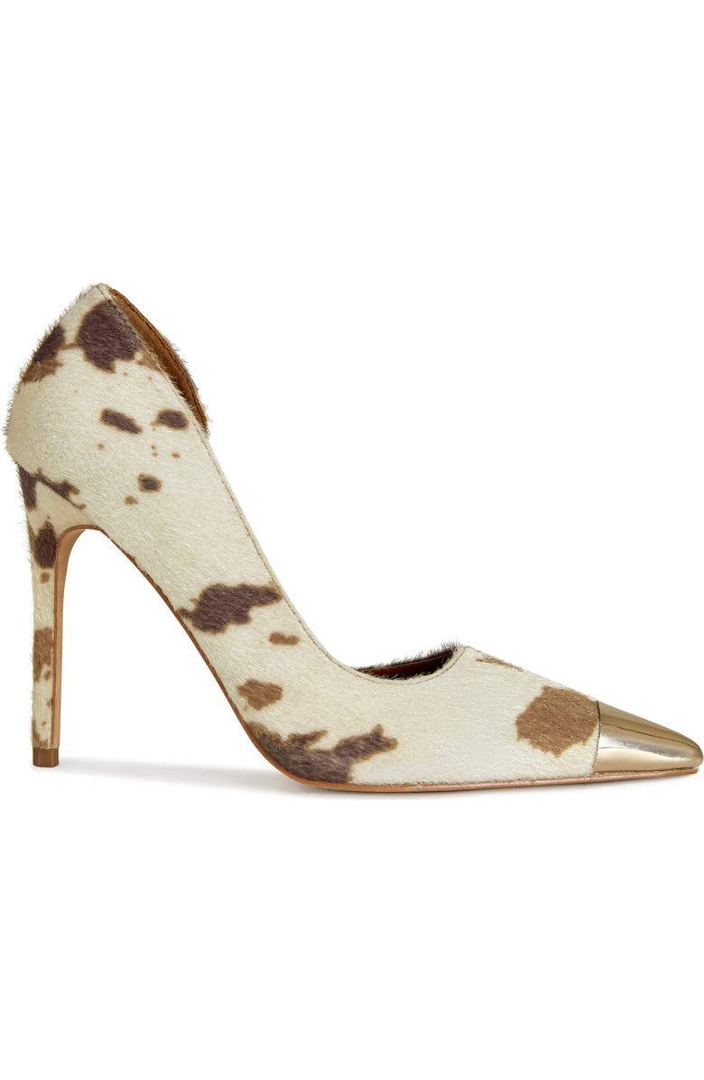 AZALEA WANG Brayan Half d'Orsay Genuine Calf Hair Pointed Cap Toe Pump, Alternate, color,