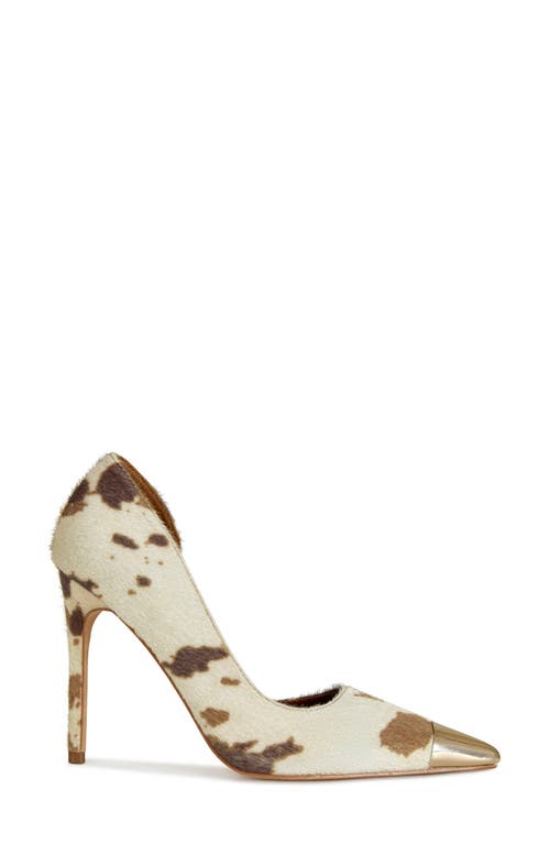 Azalea Wang Brayan Half D'orsay Genuine Calf Hair Pointed Cap Toe Pump