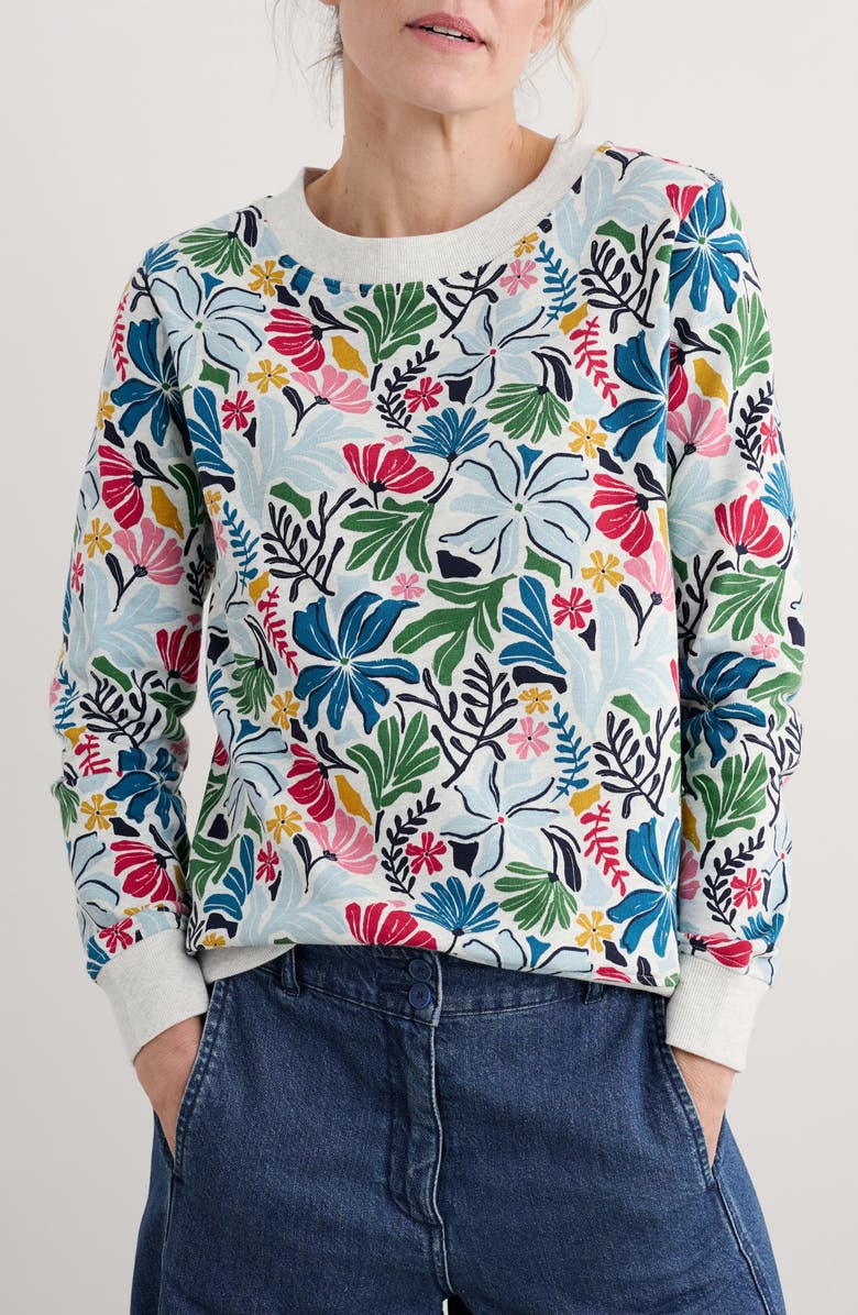 Seasalt Cornwall Bright Wave Floral French Terry Sweatshirt, Main, color, 
