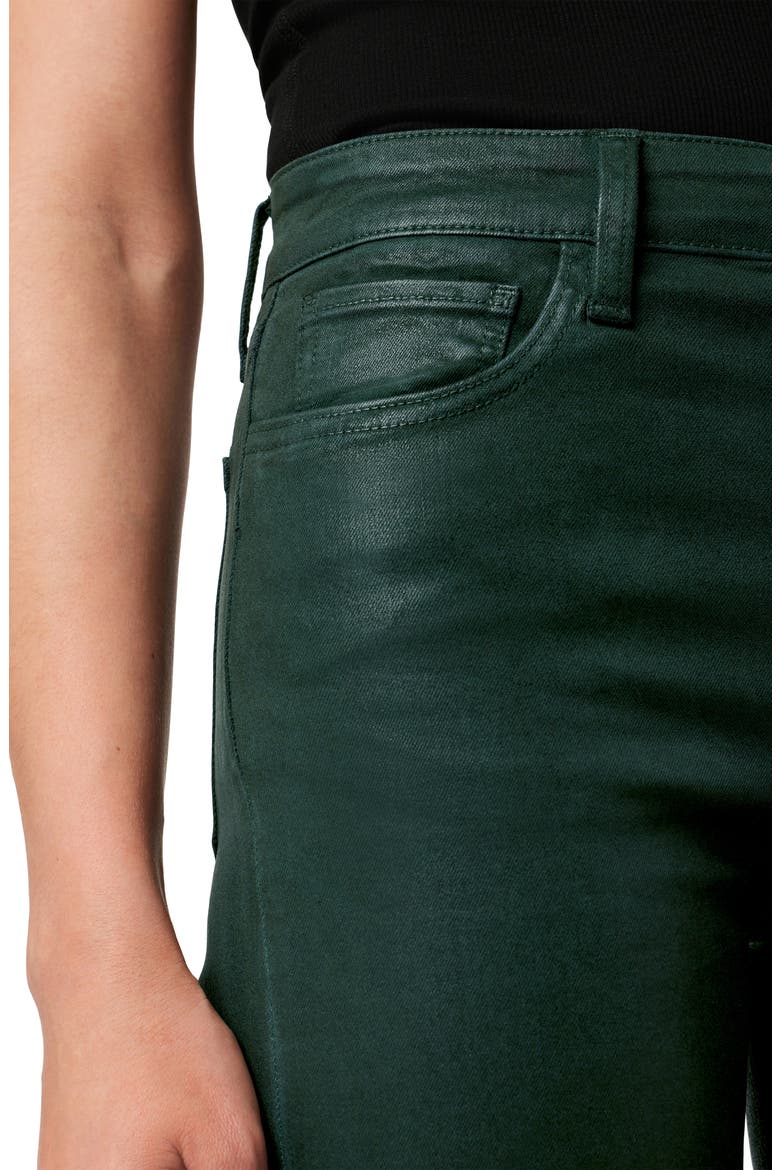 The Callie Coated High Waist Ankle Bootcut Jeans, Alternate, color, FOREST GREEN