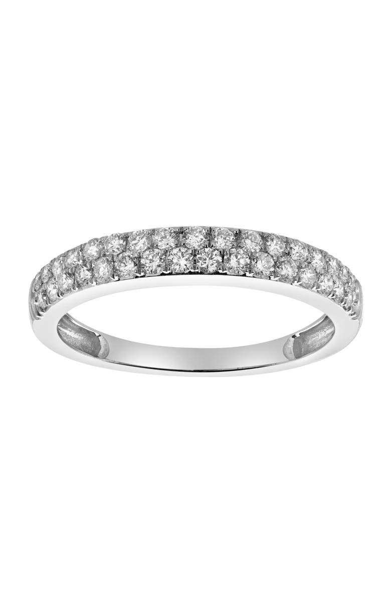 LuvMyJewelry Serafina 14K Gold Round Diamond Studded Eternity Band Ring - 0.48cts, Alternate, color, 14K White Gold