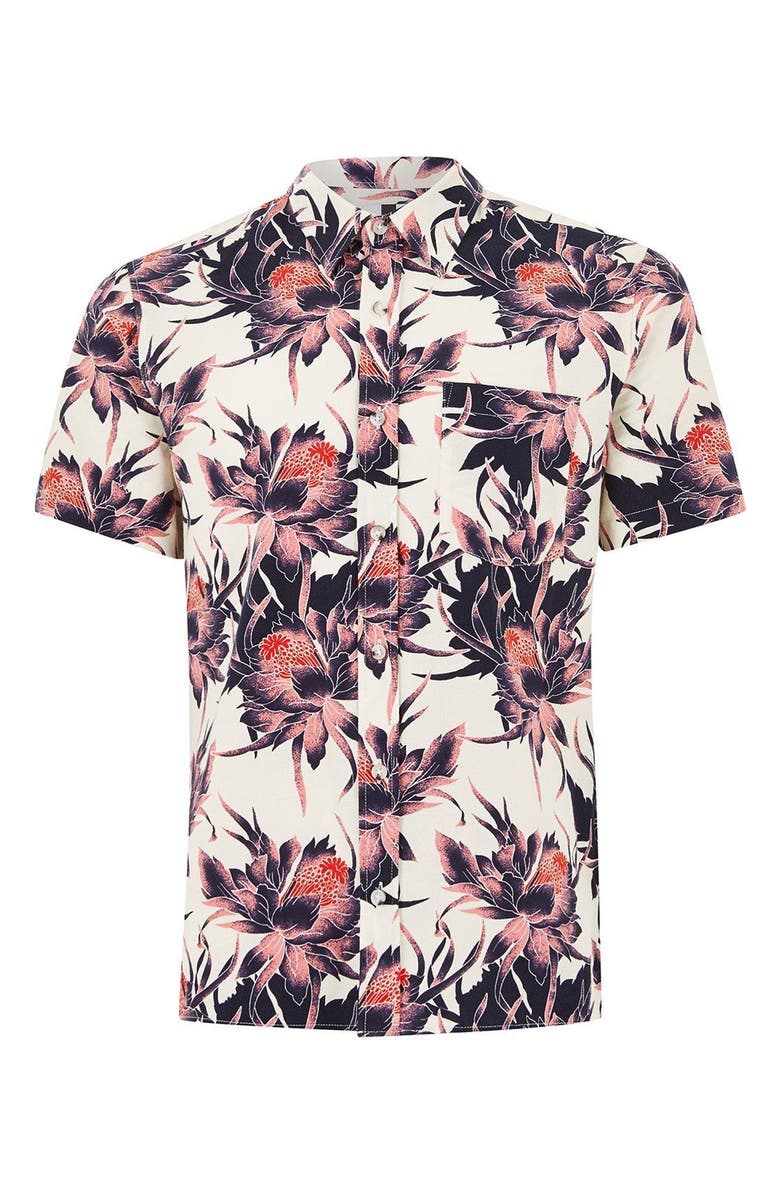 Topman Floral Print Shirt, Alternate, color, 