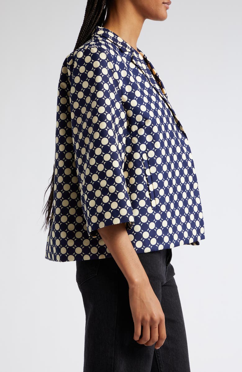 The Oula Company Dot Print Cotton Trapeze Jacket, Alternate, color, 