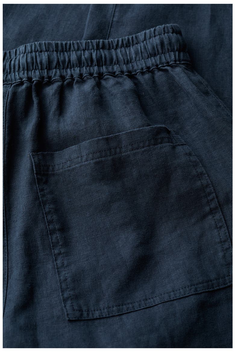 Sholl Drawstring Tapered Linen Twill Pants, Alternate, color, MARITIME