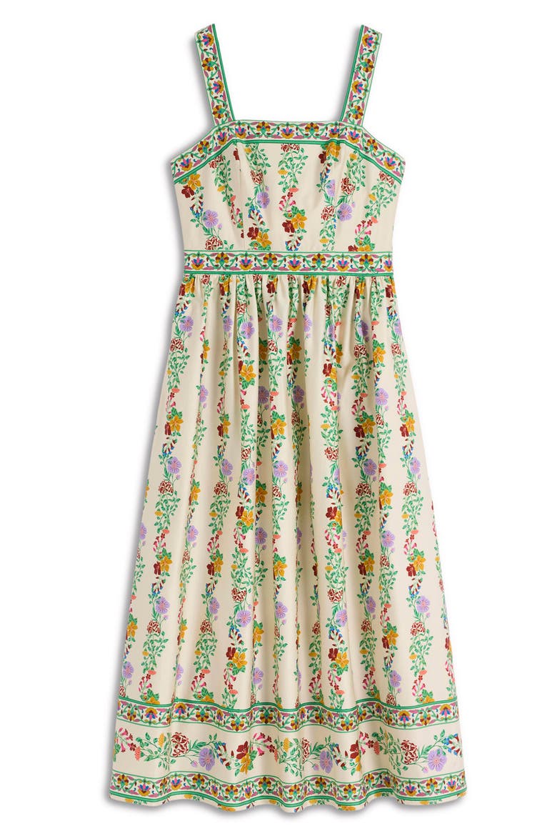 Christina Sleeveless Cotton Midi Dress, Alternate, color, IVORY BLOSSOM TRAIL