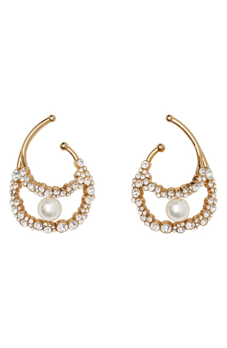 Burberry Imitation Pearl Oyster Ear Cuffs, Main, color,