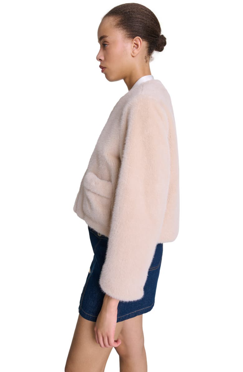 maje Cropped faux fur jacket, Alternate, color,