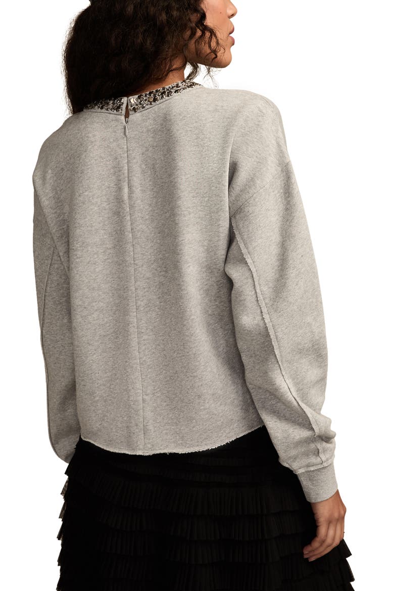 Beaded Crewneck Sweatshirt, Alternate, color, MEDIUM HEATHER GREY