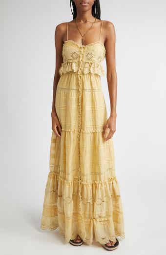 Paule Embroidered Detail Cotton Maxi Dress