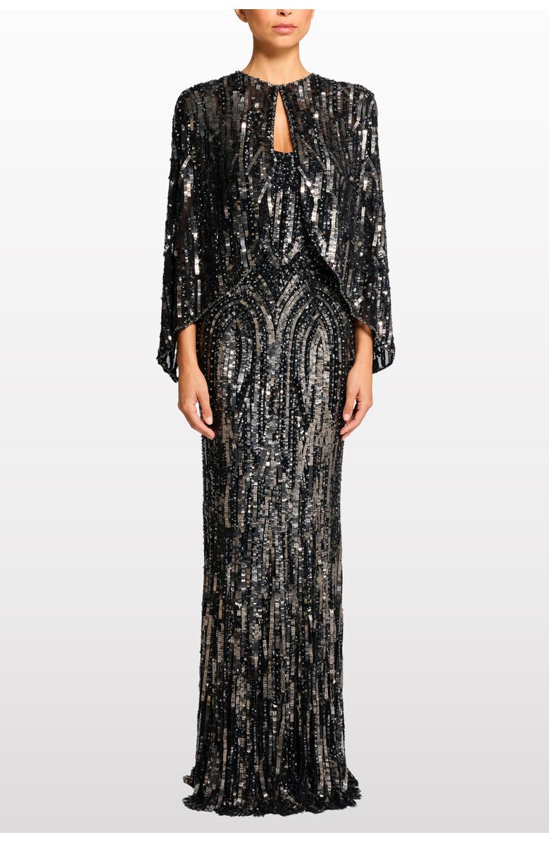 Jenny Packham Vulsa Sequin-Embellished Maxi Dress, Alternate, color, Liquorice