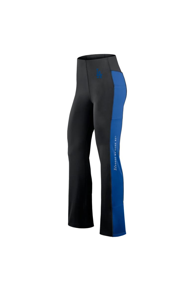 Women's Fanatics Signature Black Los Angeles Dodgers Studio Fitted Flared Leggings, Alternate, color, Black
