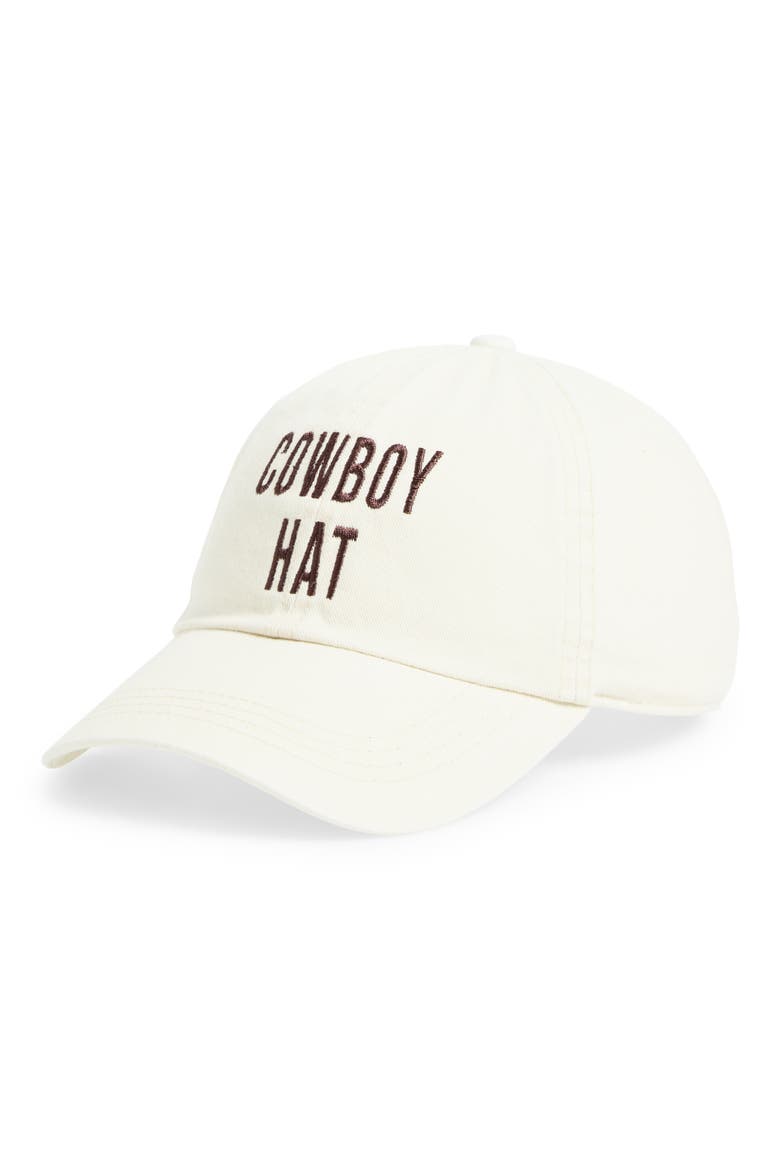 Cowboy Hat Baseball Cap, Main, color, BEIGE