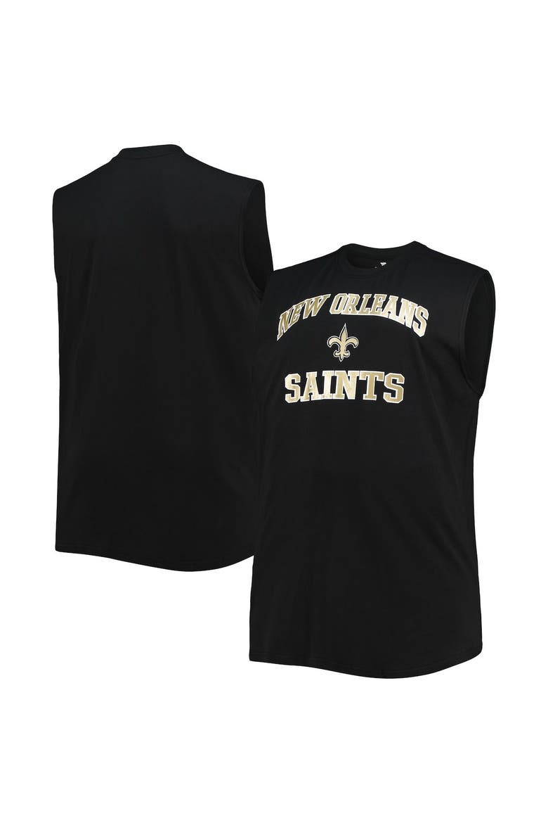 Men's Black New Orleans Saints Big & Tall Muscle Tank Top, Alternate, color, Black