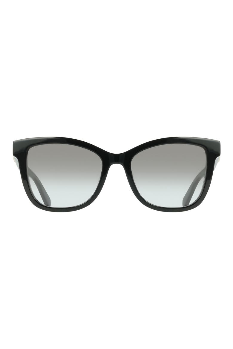 54mm Rectangle Sunglasses, Main, color, BLACK