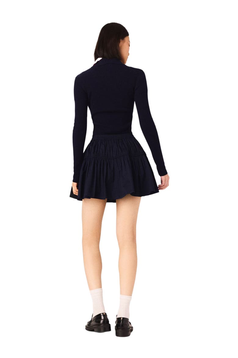 Mini elasticated waist skirt, Alternate, color, Navy
