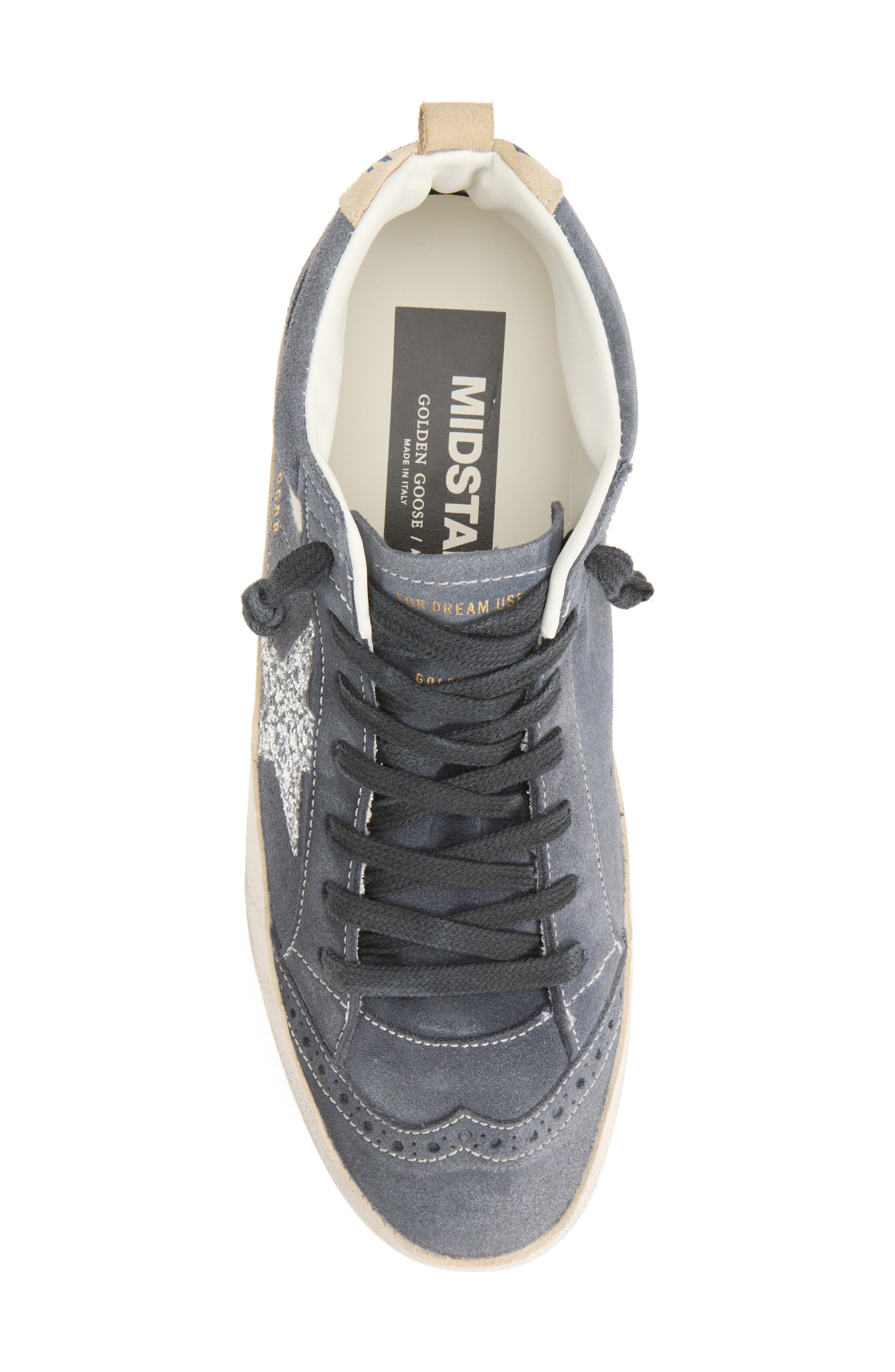 Glitter Star Mid Sneaker, Alternate, color, BLUE/ SILVER/ BEIGE