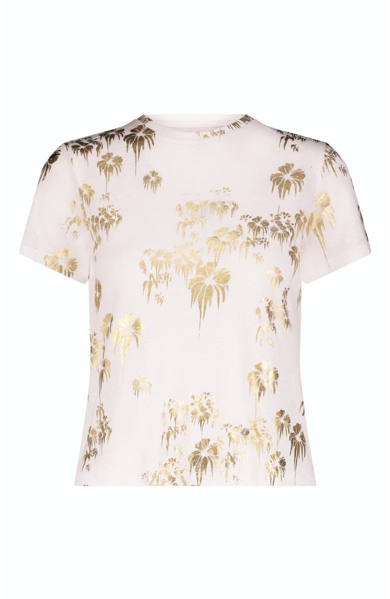 The Noli Shop Jardin Foil Tee, Alternate, color, White