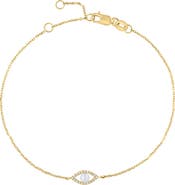 EFFY Freshwater Pearl & Diamond Evil Eye Bracelet
