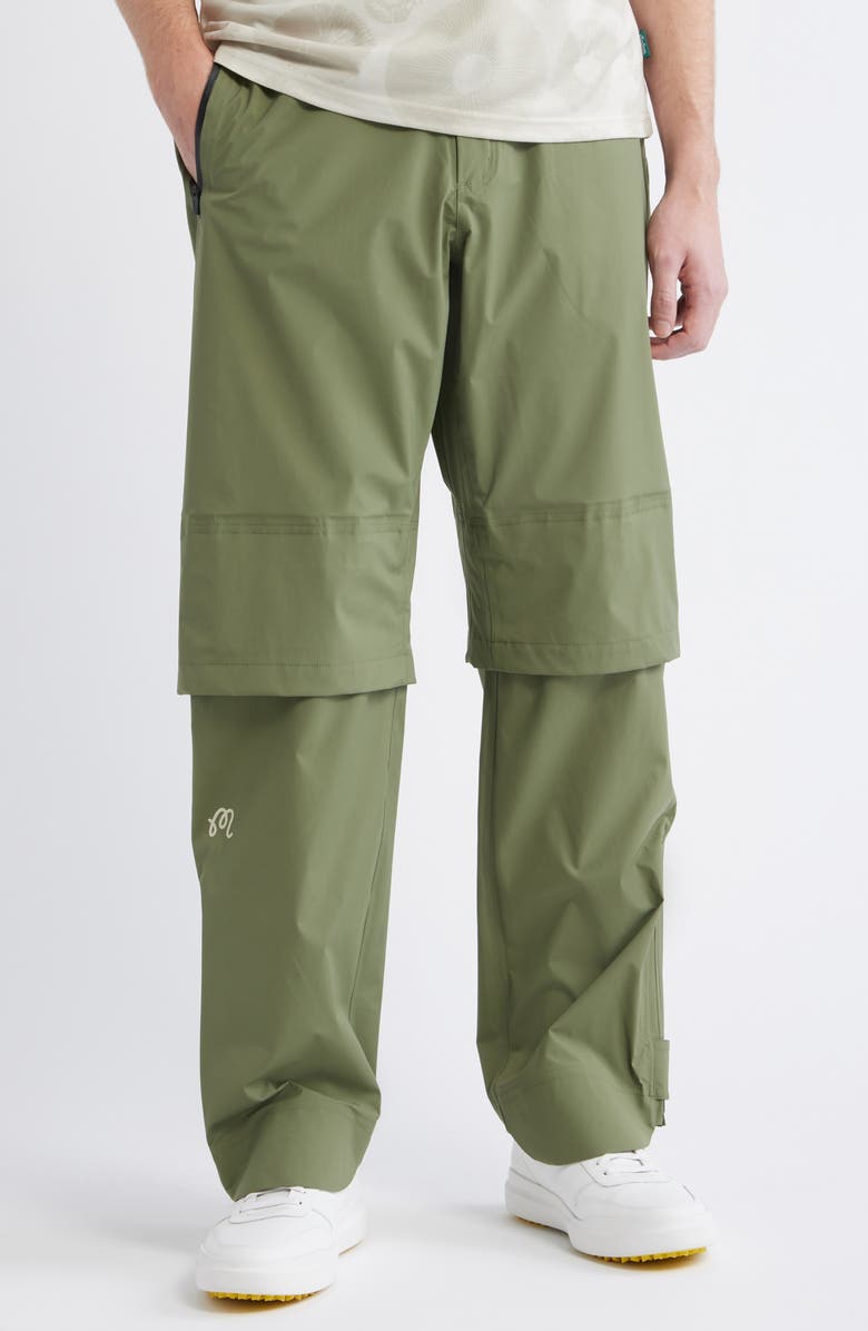 Malbon Golf Flint Foraging Rain Pants, Main, color, Olivine